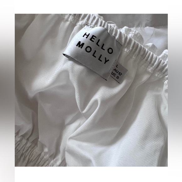 Hello Molly large white cropped top on or off shoulder short sleeve blouse - Picture 3 of 6